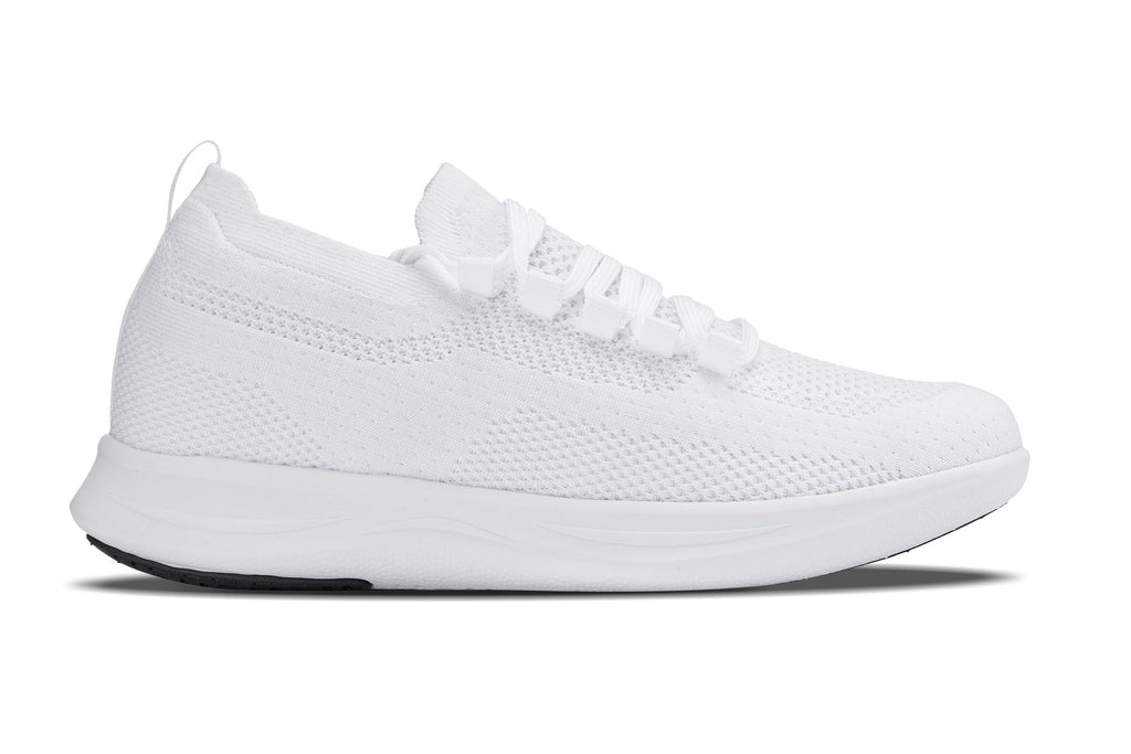 CALTO - QA061 - 2.4 Inches Taller (White/White Sole) - Lightweight Knitted Sneakers - WonderingCloth