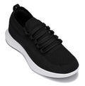 CALTO - QA062 - 2.4 Inches Taller (Black/White Sole) - Lightweight Knitted Sneakers - WonderingCloth