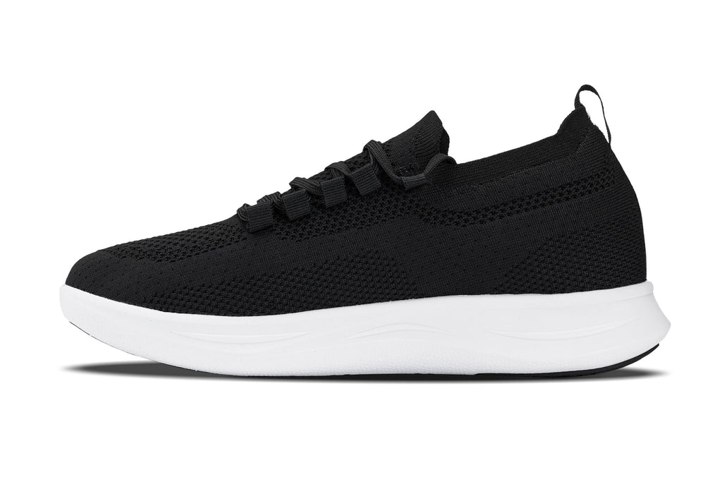 CALTO - QA062 - 2.4 Inches Taller (Black/White Sole) - Lightweight Knitted Sneakers - WonderingCloth