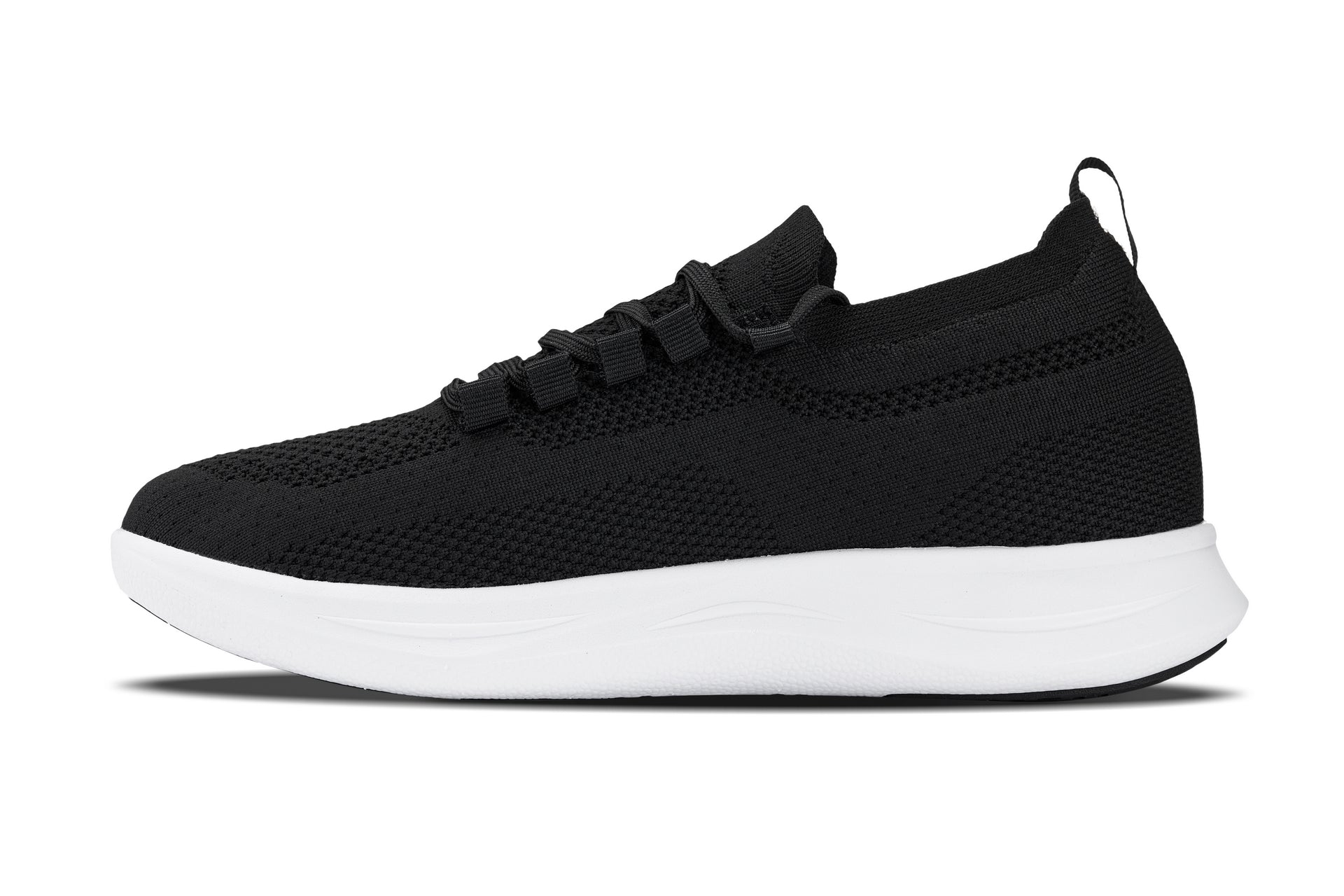 CALTO - QA062 - 2.4 Inches Taller (Black/White Sole) - Lightweight Knitted Sneakers - WonderingCloth