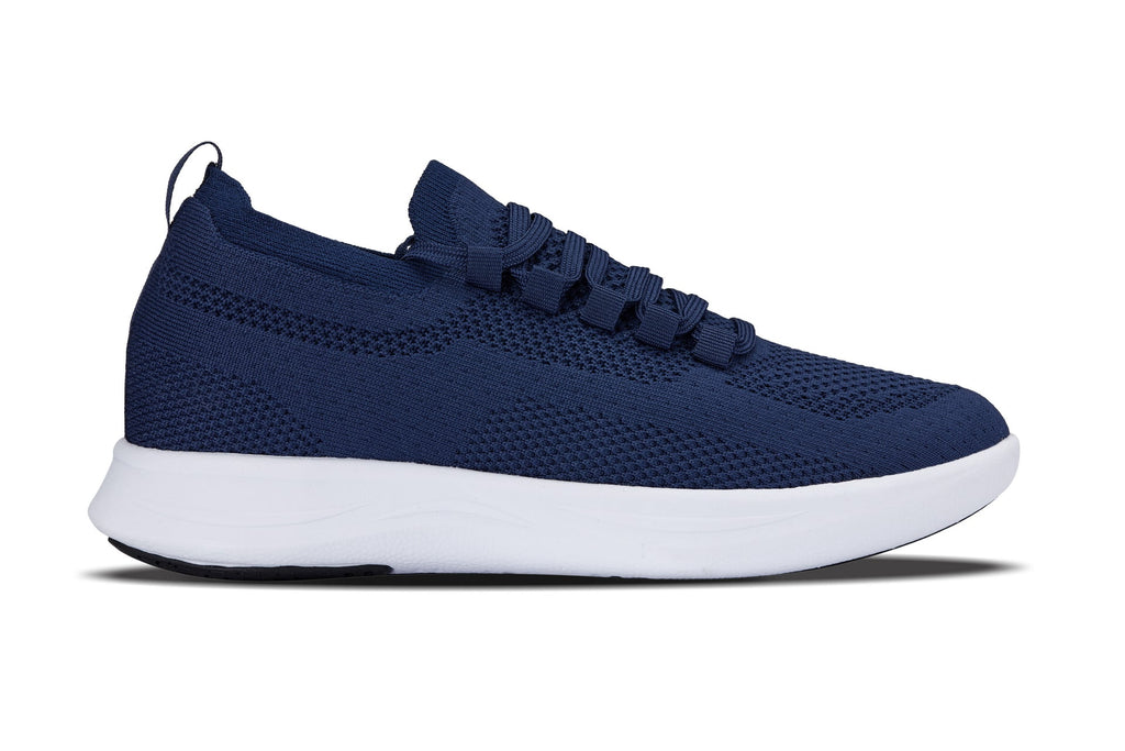CALTO - QA063 - 2.4 Inches Taller (Navy/White Sole) - Lightweight Knitted Sneakers - WonderingCloth