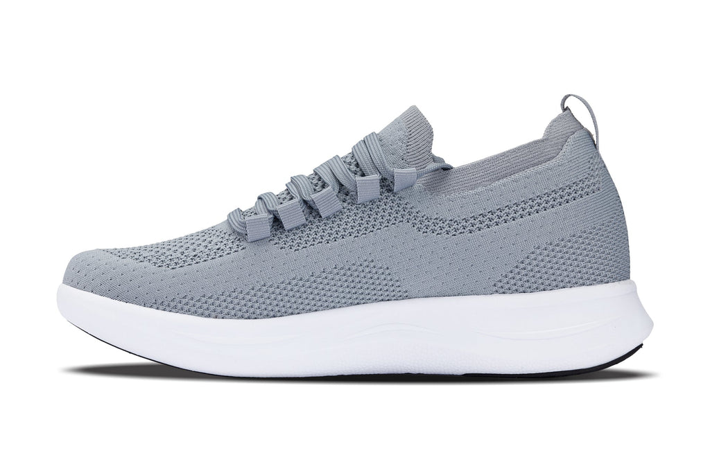 CALTO - QA065 - 2.4 Inches Taller (Grey/White Sole) - Lightweight Knitted Sneakers - WonderingCloth