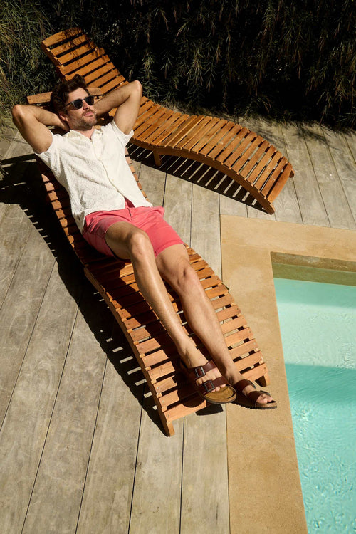 Andrew 7.5" Stretch Twill Short - Mineral Red - WonderingCloth