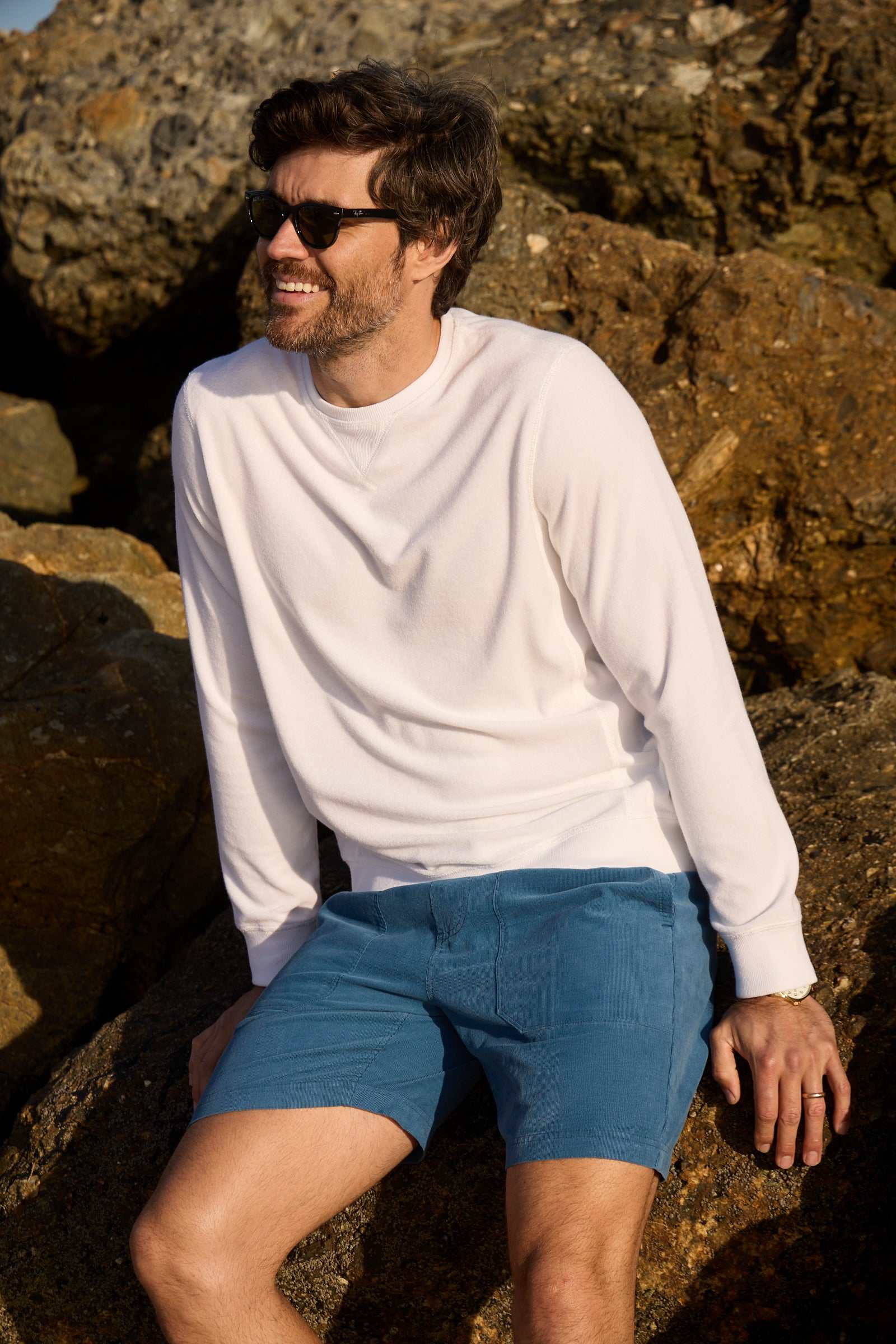 Tyler Corduroy Short - Blue - WonderingCloth