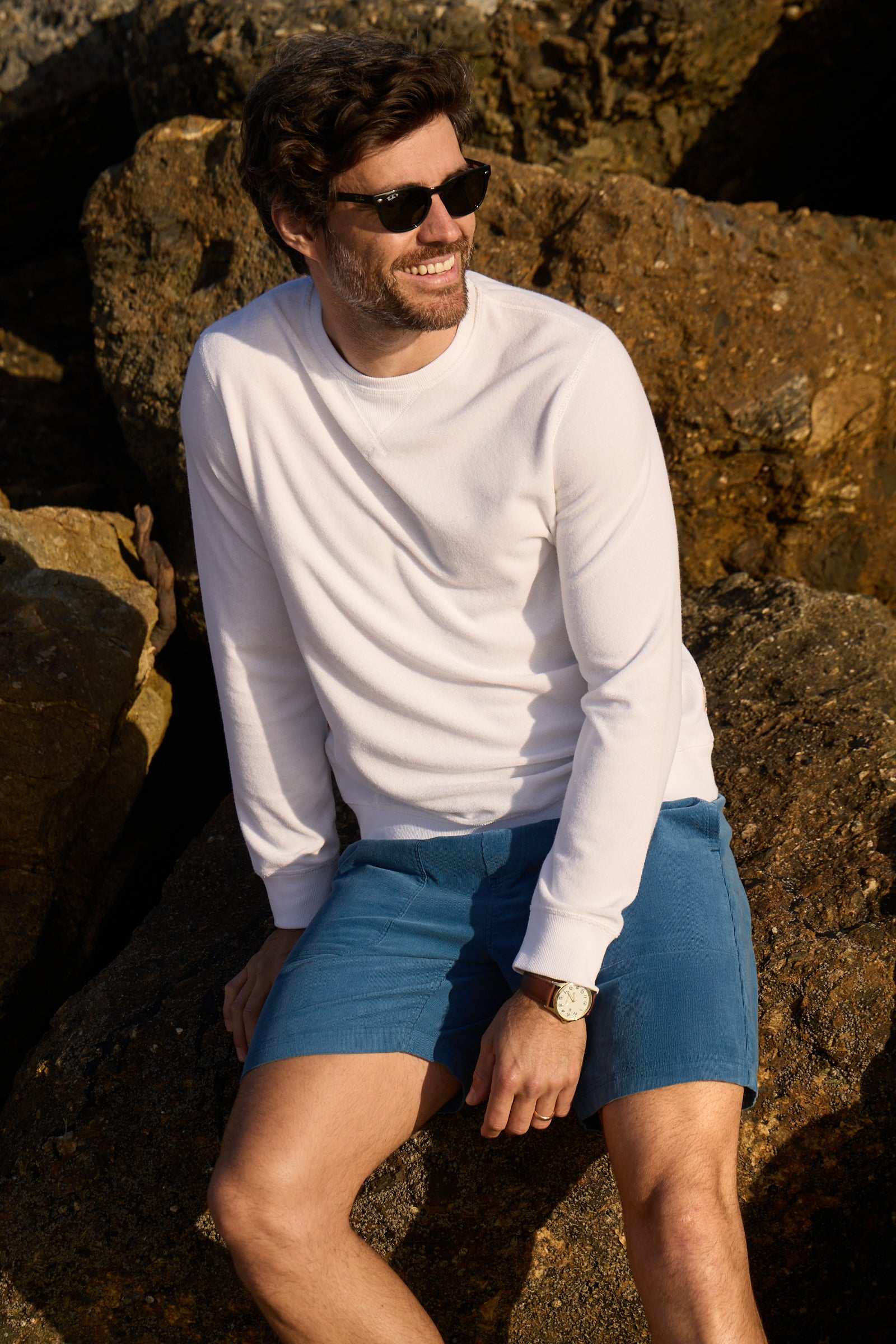 Butch Terry Crewneck - Brilliant White - WonderingCloth