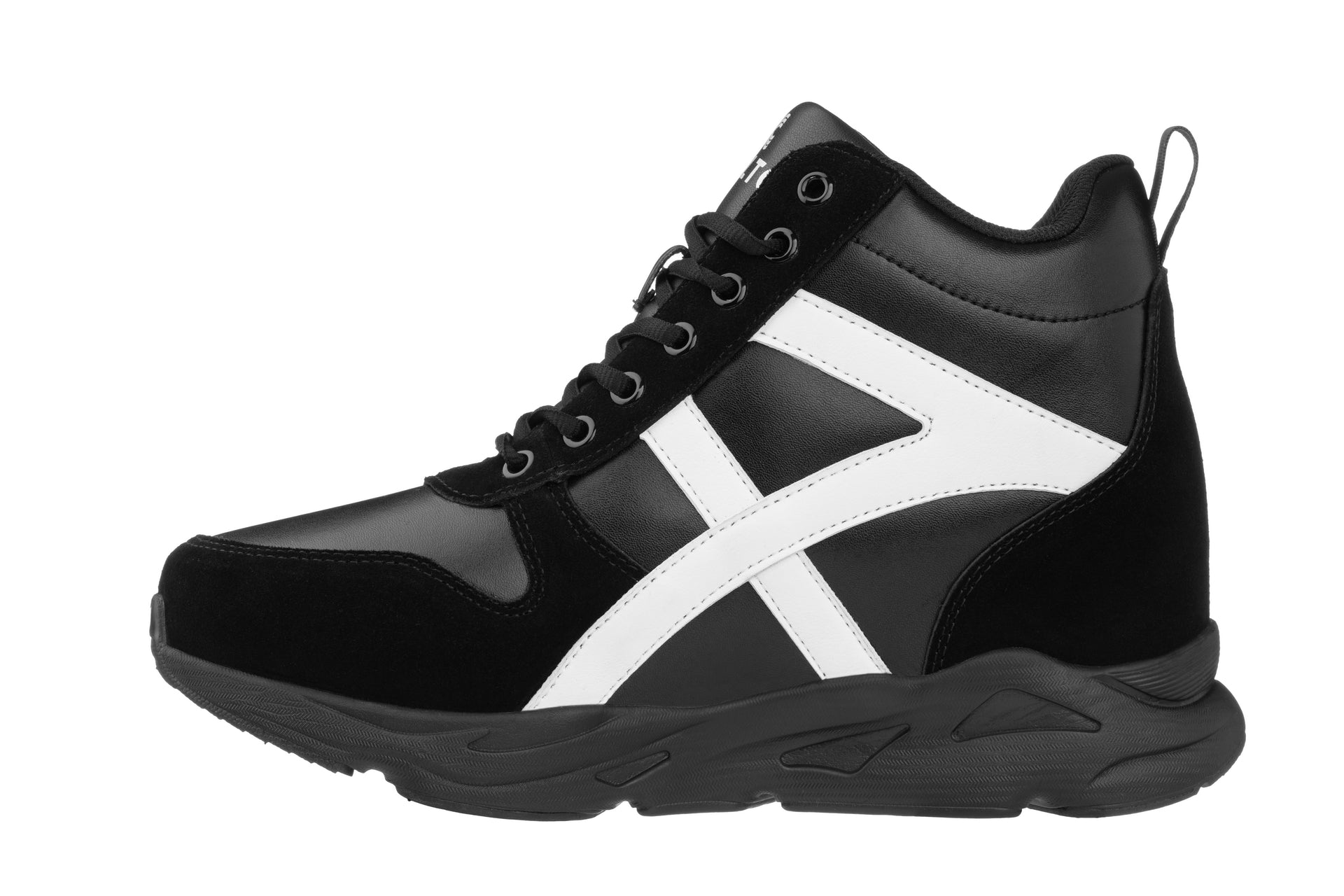 CALTO - S22783 - 3.6 Inches Taller (Black/White) - Hiking Style Boots - WonderingCloth