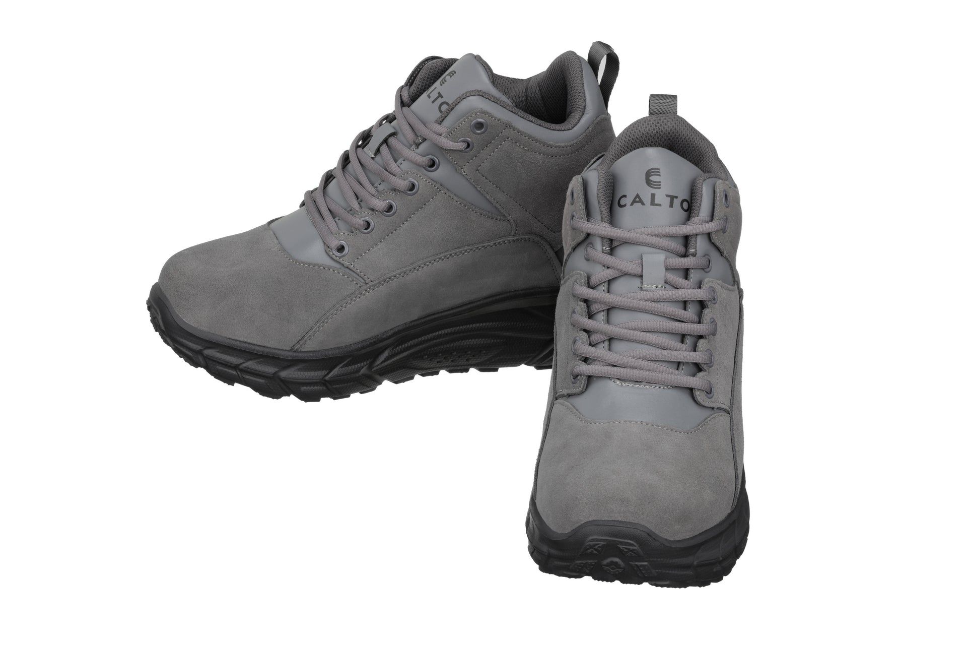 CALTO - S22800 - 4 Inches Taller (Grey) - Hiking Style Boots - WonderingCloth