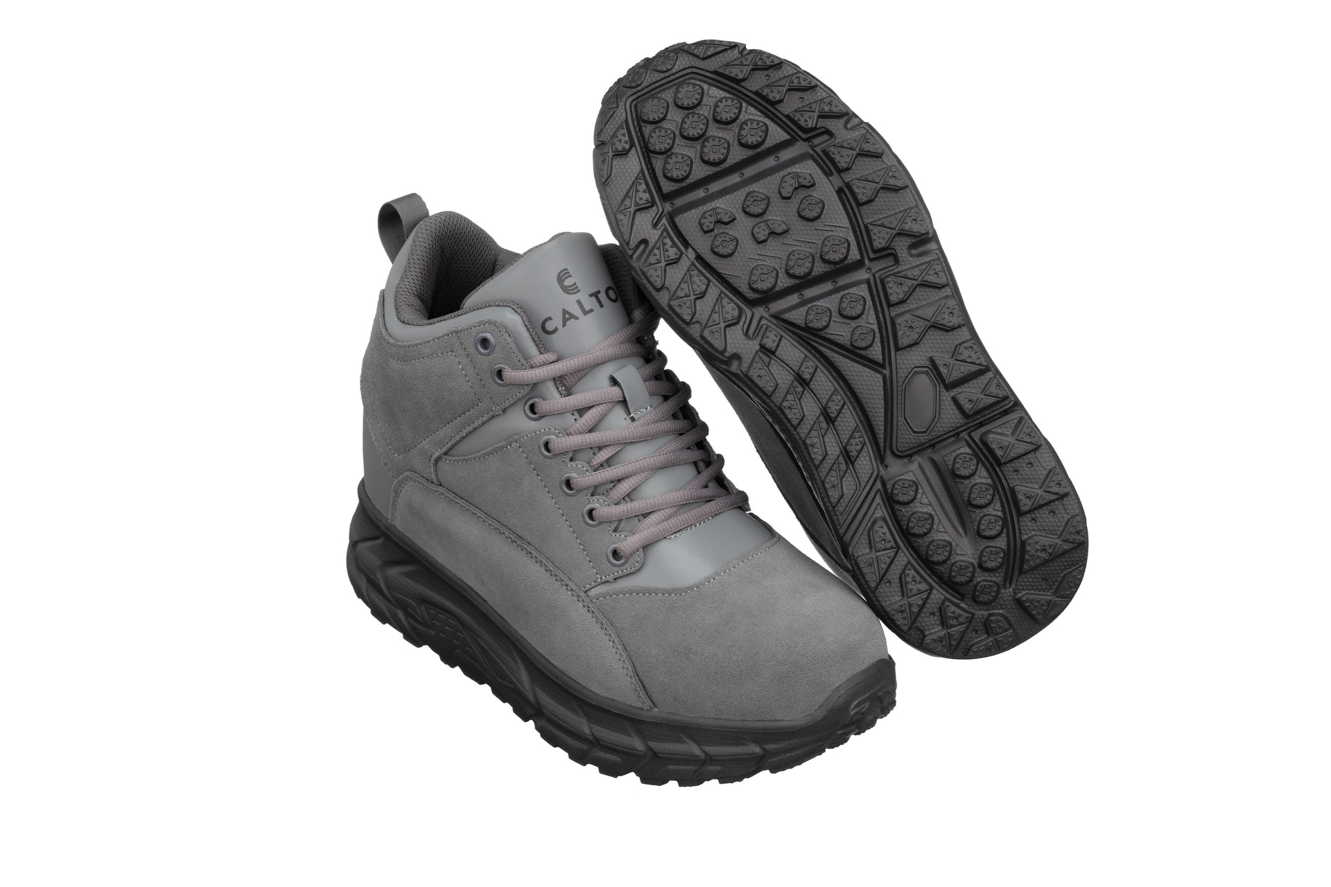 CALTO - S22800 - 4 Inches Taller (Grey) - Hiking Style Boots - WonderingCloth