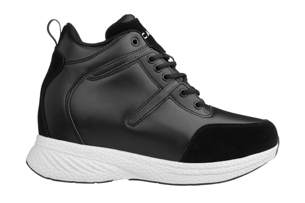 CALTO - S22818 - 3.6 Inches Taller (Black) - High - Top Sneakers - WonderingCloth