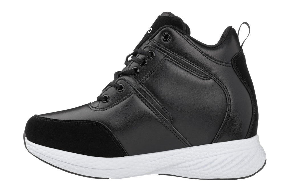 CALTO - S22818 - 3.6 Inches Taller (Black) - High - Top Sneakers - WonderingCloth
