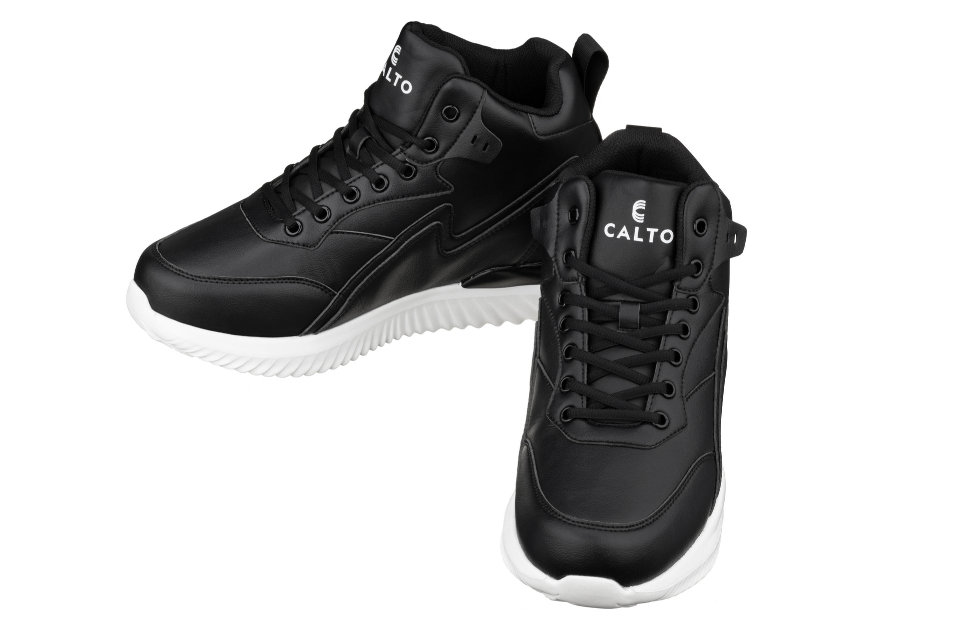CALTO - S3060 - 4 Inches Taller (Black) - Lightweight Sneakers - WonderingCloth