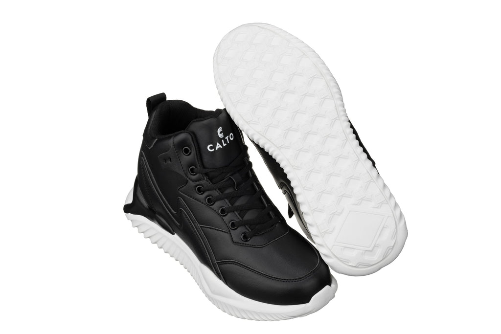 CALTO - S3060 - 4 Inches Taller (Black) - Lightweight Sneakers - WonderingCloth