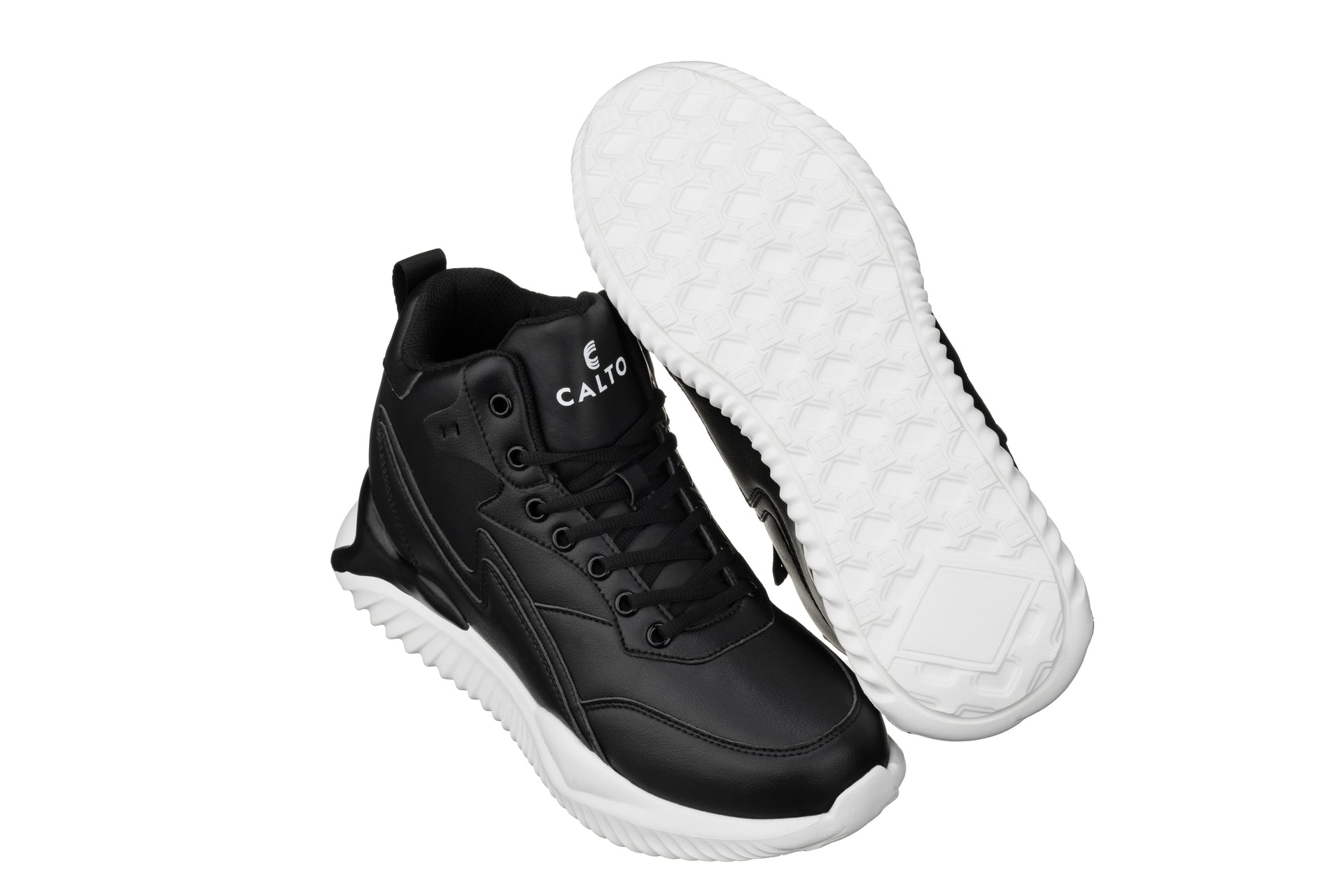 CALTO - S3060 - 4 Inches Taller (Black) - Lightweight Sneakers - WonderingCloth
