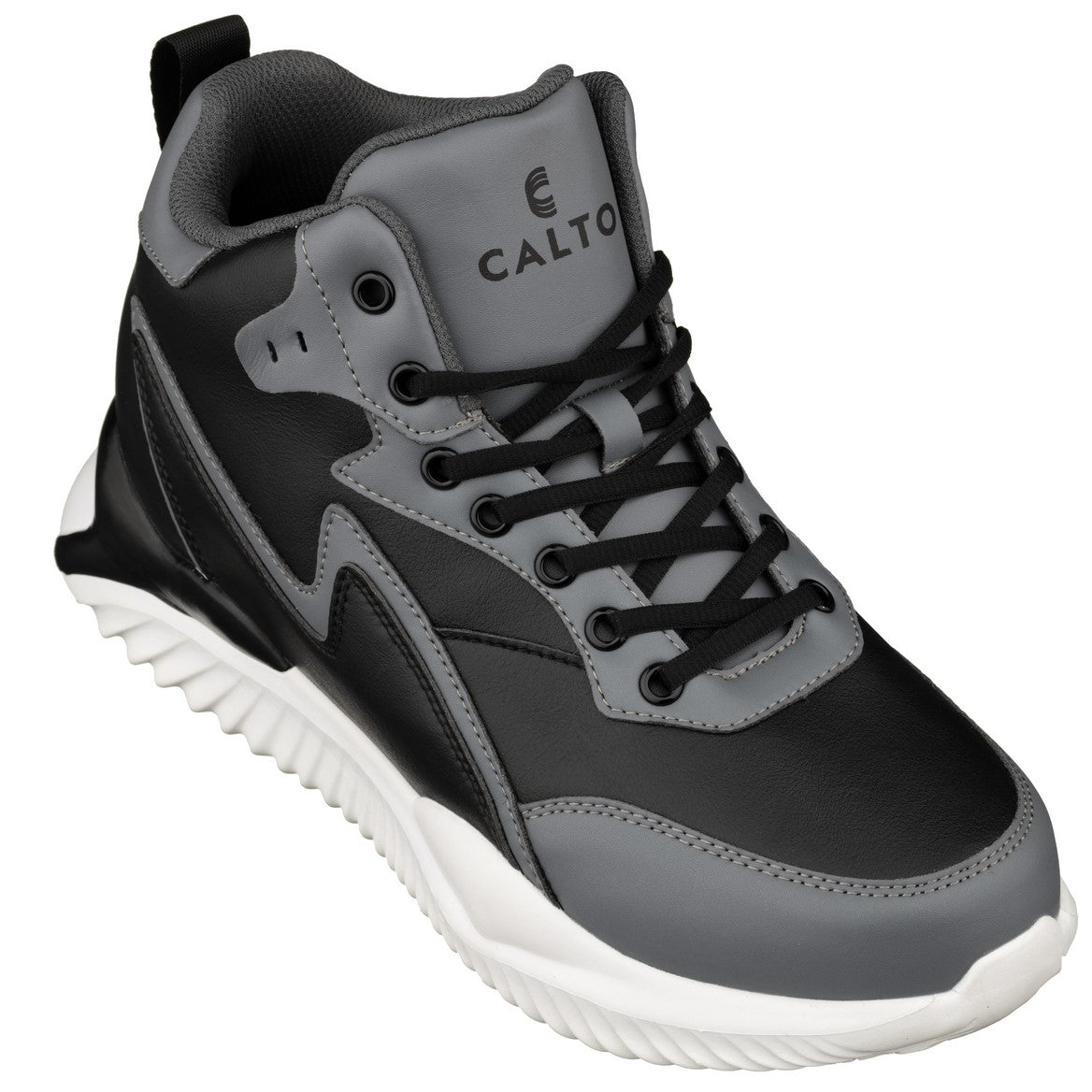 CALTO - S3061 - 4 Inches Taller (Black/Grey) - Lightweight Sneakers - WonderingCloth