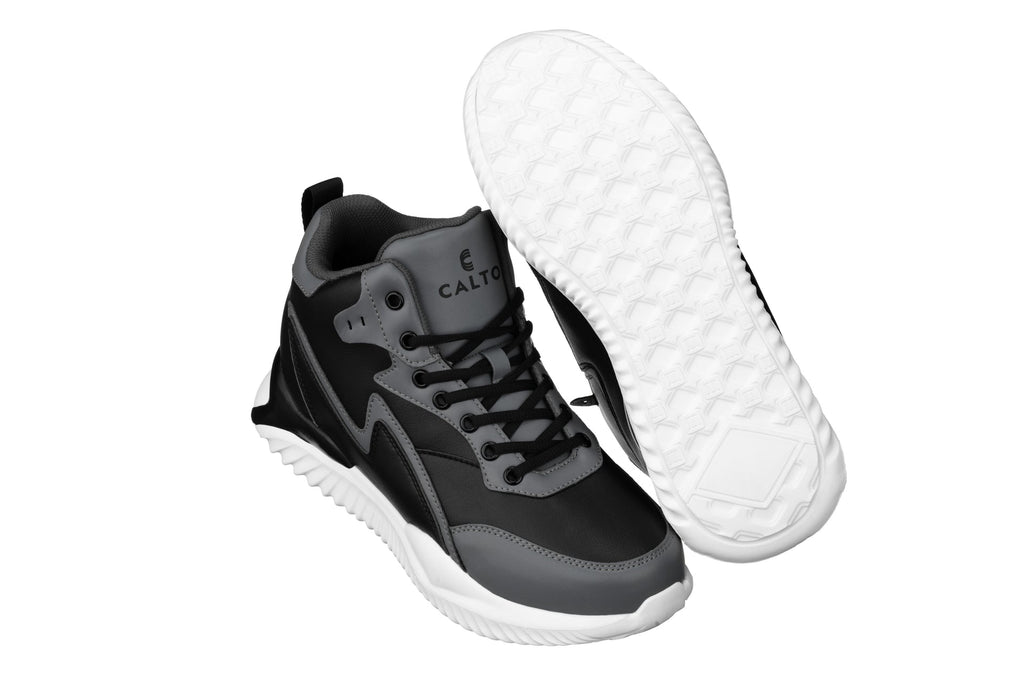CALTO - S3061 - 4 Inches Taller (Black/Grey) - Lightweight Sneakers - WonderingCloth