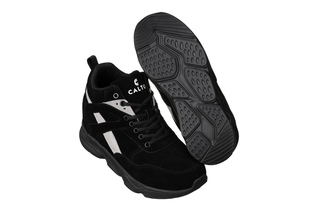 CALTO - S33594 - 4 Inches Taller (Black/Grey) - Sneakers - WonderingCloth