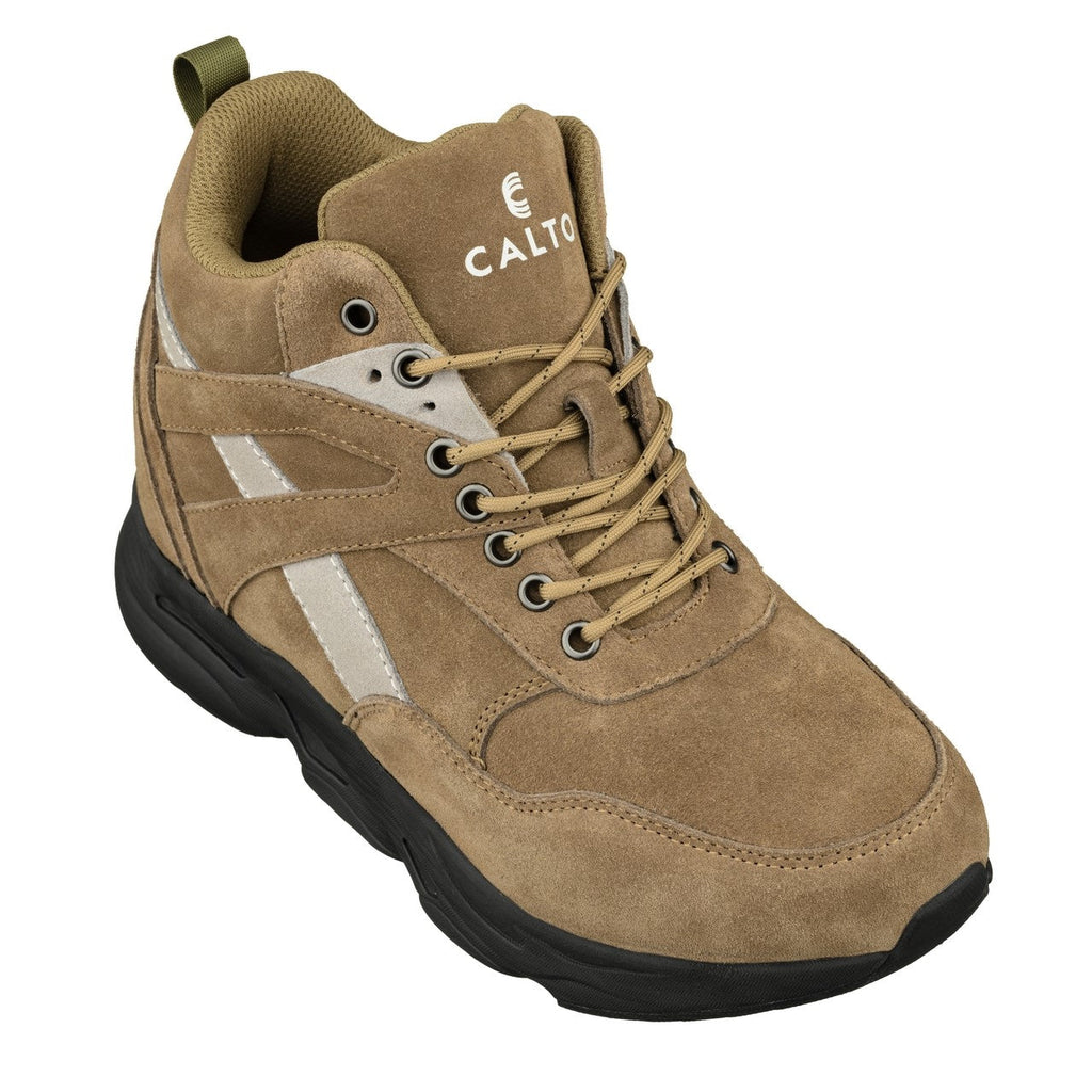 CALTO - S33596 - 4 Inches Taller (Olive Green) - Sneakers - WonderingCloth