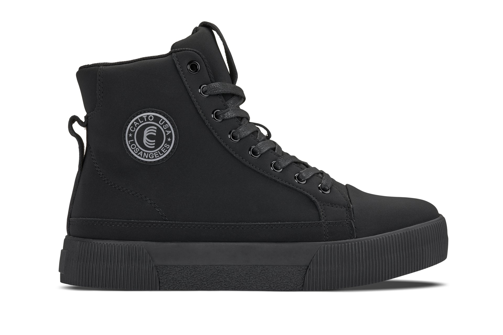 CALTO - S3421 - 2.4 Inches Taller (Black) - Cap Toe High Top Zip-Up Sneaker Boots - WonderingCloth