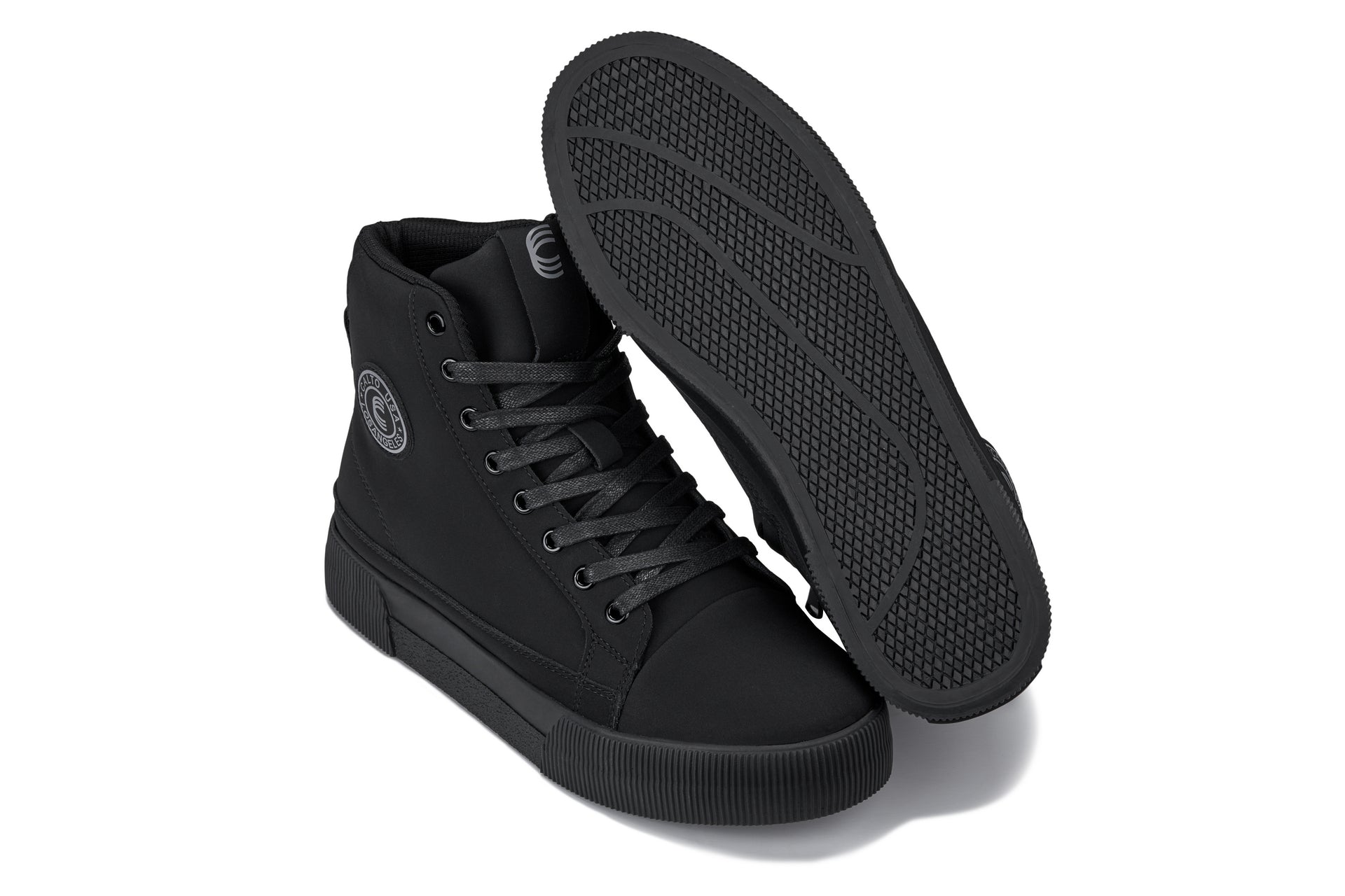 CALTO - S3421 - 2.4 Inches Taller (Black) - Cap Toe High Top Zip-Up Sneaker Boots - WonderingCloth