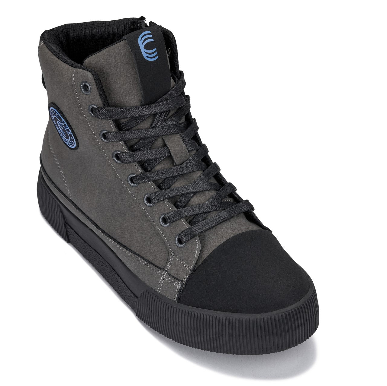 CALTO - S3423 - 2.4 Inches Taller (Grey) - Cap Toe High Top Zip-Up Sneaker Boots - WonderingCloth