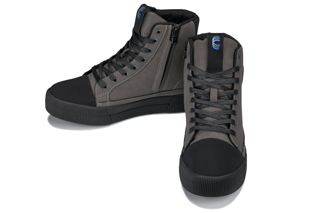 CALTO - S3423 - 2.4 Inches Taller (Grey) - Cap Toe High Top Zip-Up Sneaker Boots - WonderingCloth