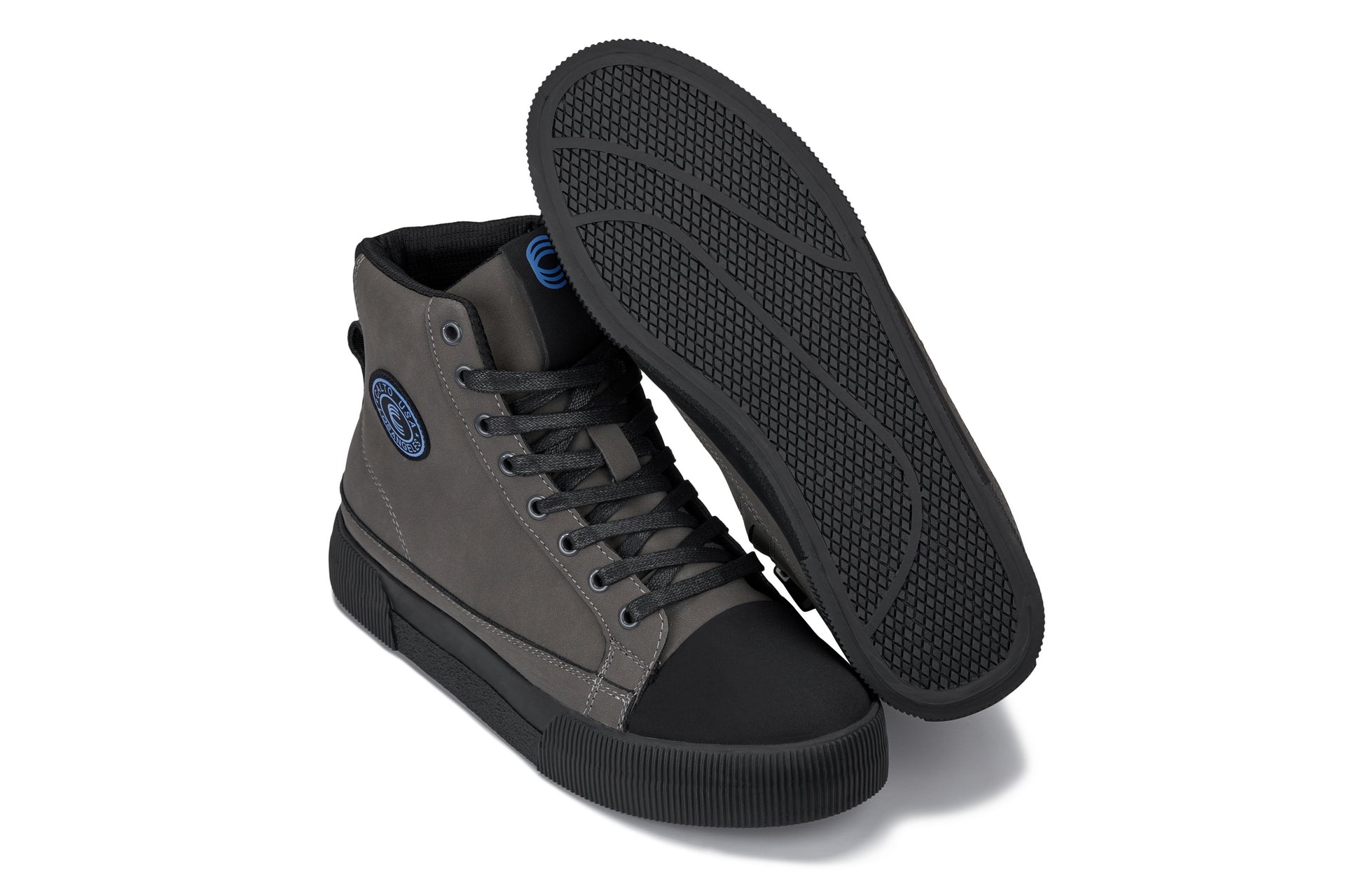 CALTO - S3423 - 2.4 Inches Taller (Grey) - Cap Toe High Top Zip-Up Sneaker Boots - WonderingCloth