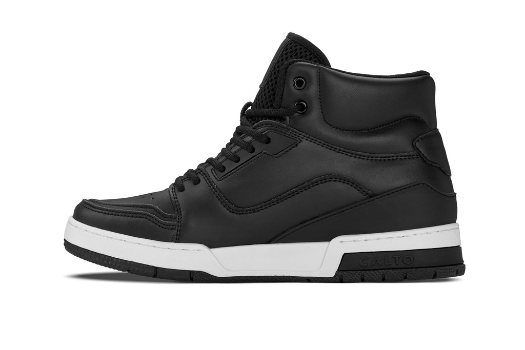 CALTO - S4750 - 3 Inches Taller (Black) - High Top Sneakers - WonderingCloth