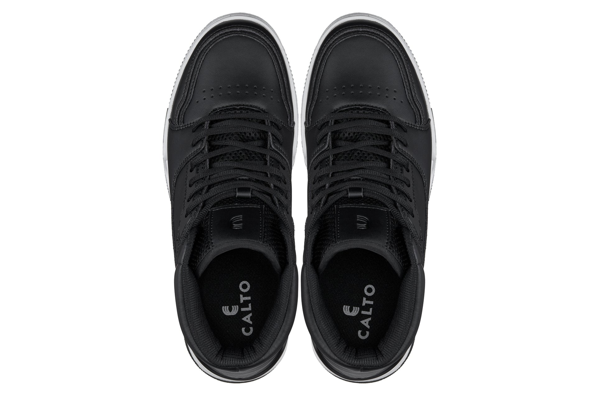 CALTO - S4750 - 3 Inches Taller (Black) - High Top Sneakers - WonderingCloth