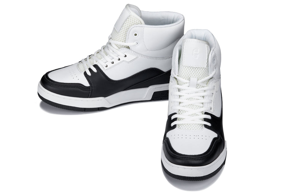 CALTO - S4752 - 3 Inches Taller (White/Black) - High Top Sneakers - WonderingCloth