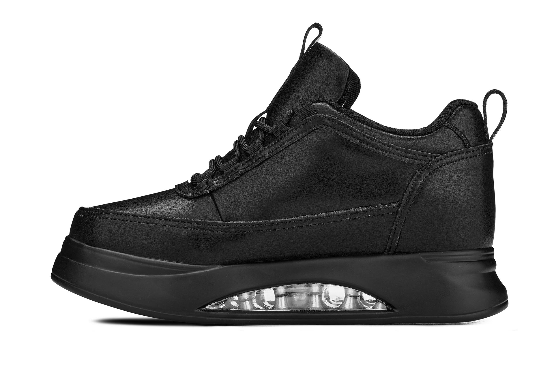 CALTO - S4925 - 3.2 Inches Taller (Onyx/Black Sole) - Chunky Elevated Platform Sneakers - WonderingCloth