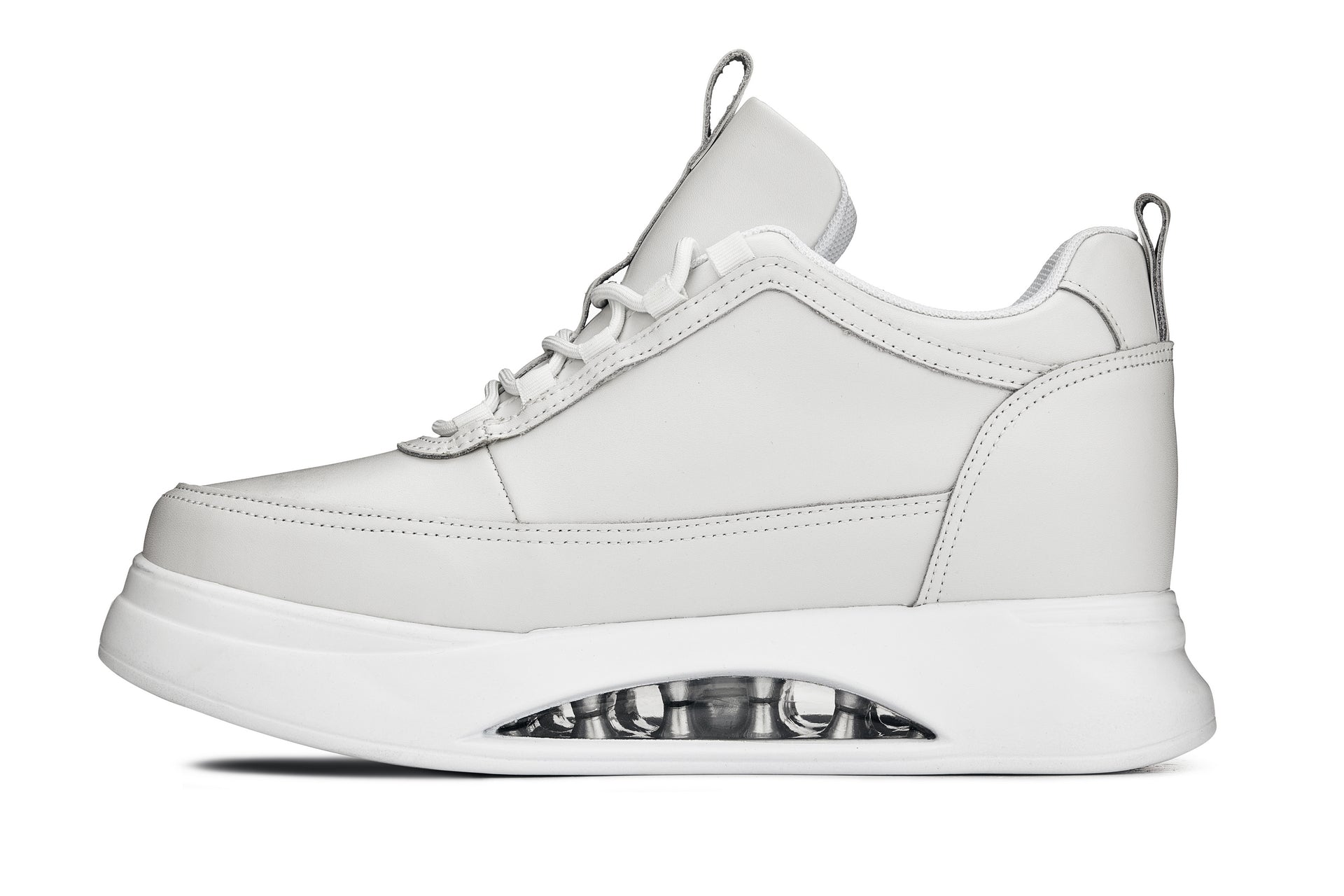 CALTO - S4926 - 3.2 Inches Taller (Bone/White Sole) - Chunky Elevated Platform Sneakers - WonderingCloth