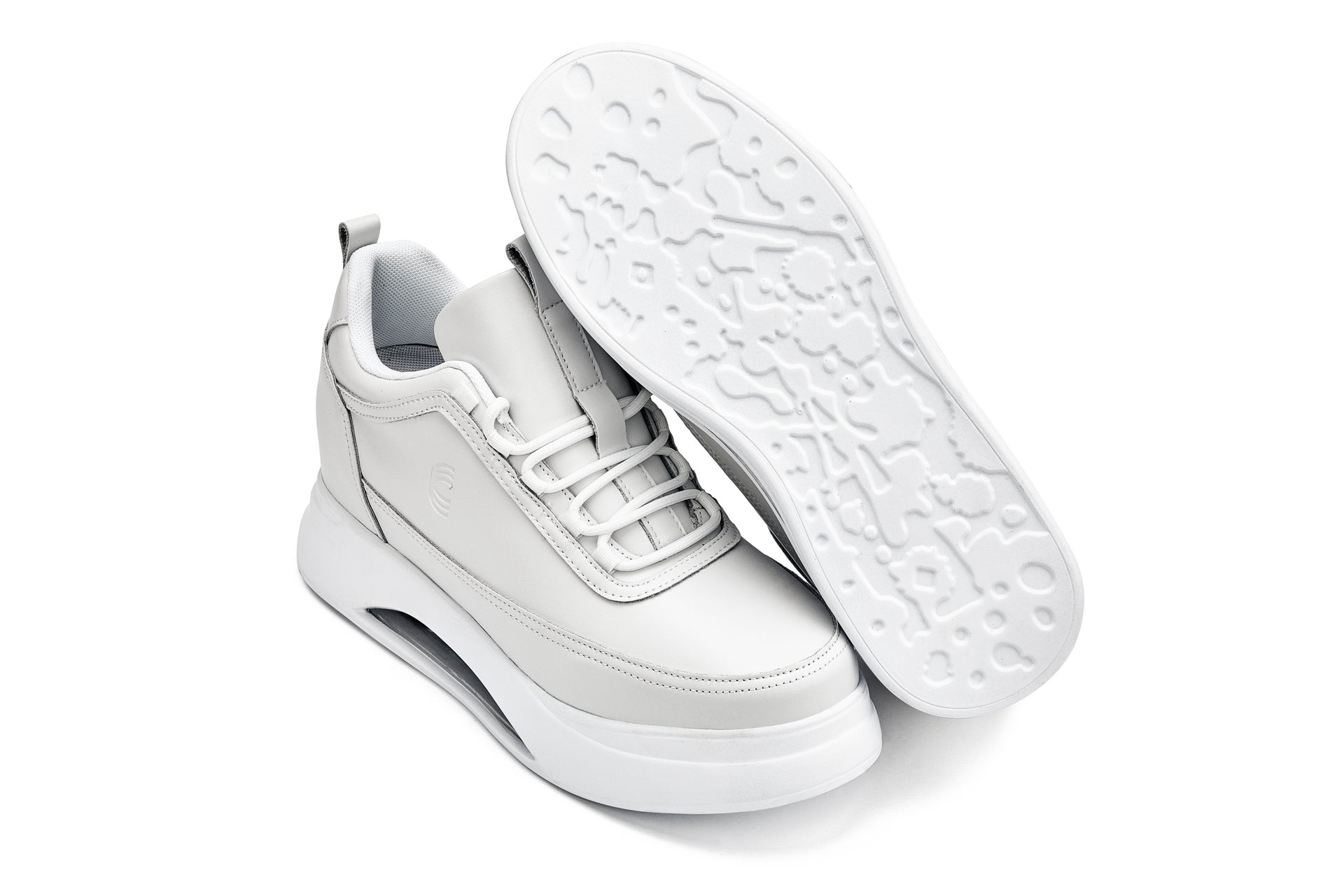 CALTO - S4926 - 3.2 Inches Taller (Bone/White Sole) - Chunky Elevated Platform Sneakers - WonderingCloth