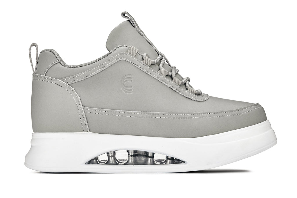 CALTO - S4927 - 3.2 Inches Taller (Dove Grey/White Sole) - Chunky Elevated Platform Sneakers - WonderingCloth