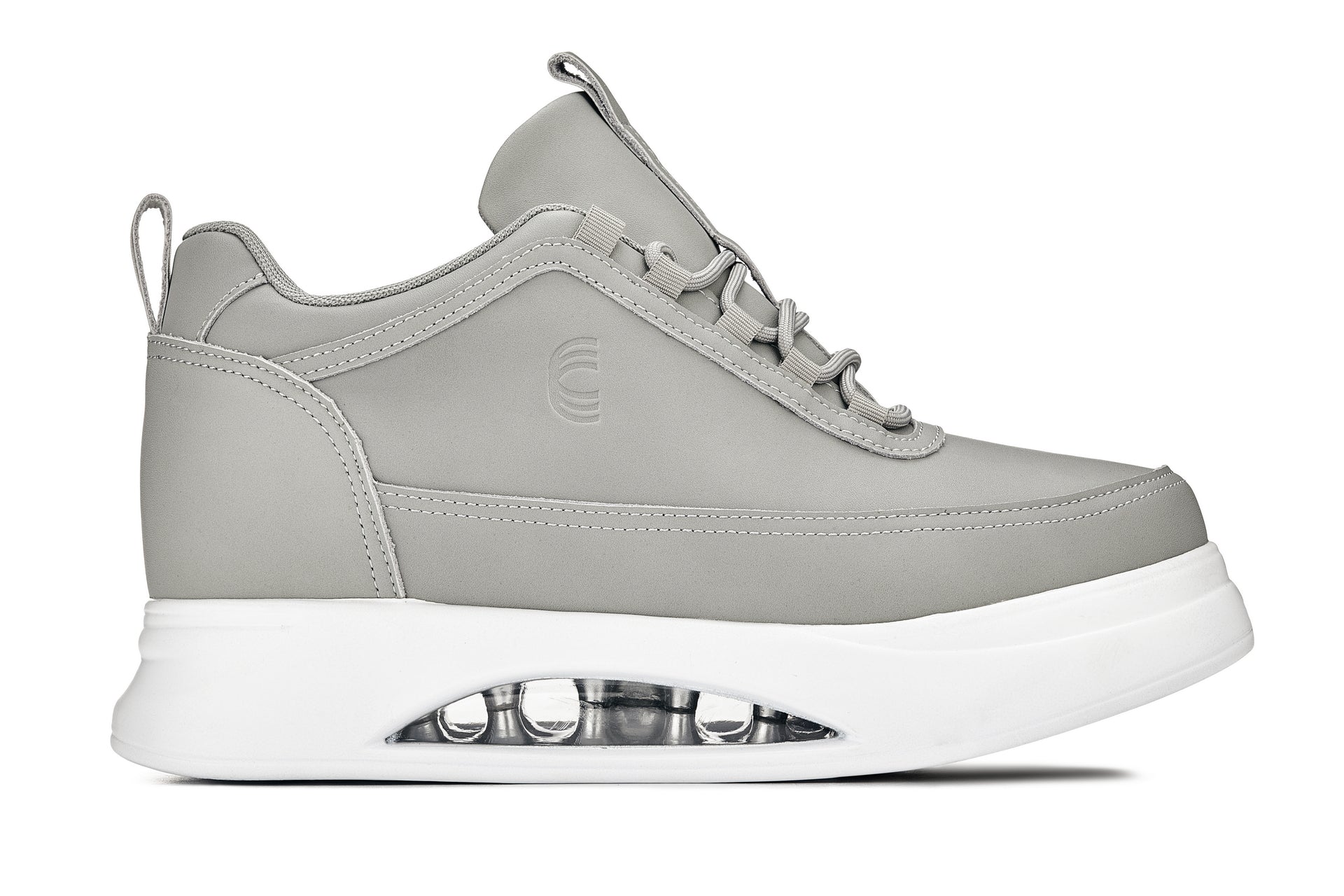 CALTO - S4927 - 3.2 Inches Taller (Dove Grey/White Sole) - Chunky Elevated Platform Sneakers - WonderingCloth
