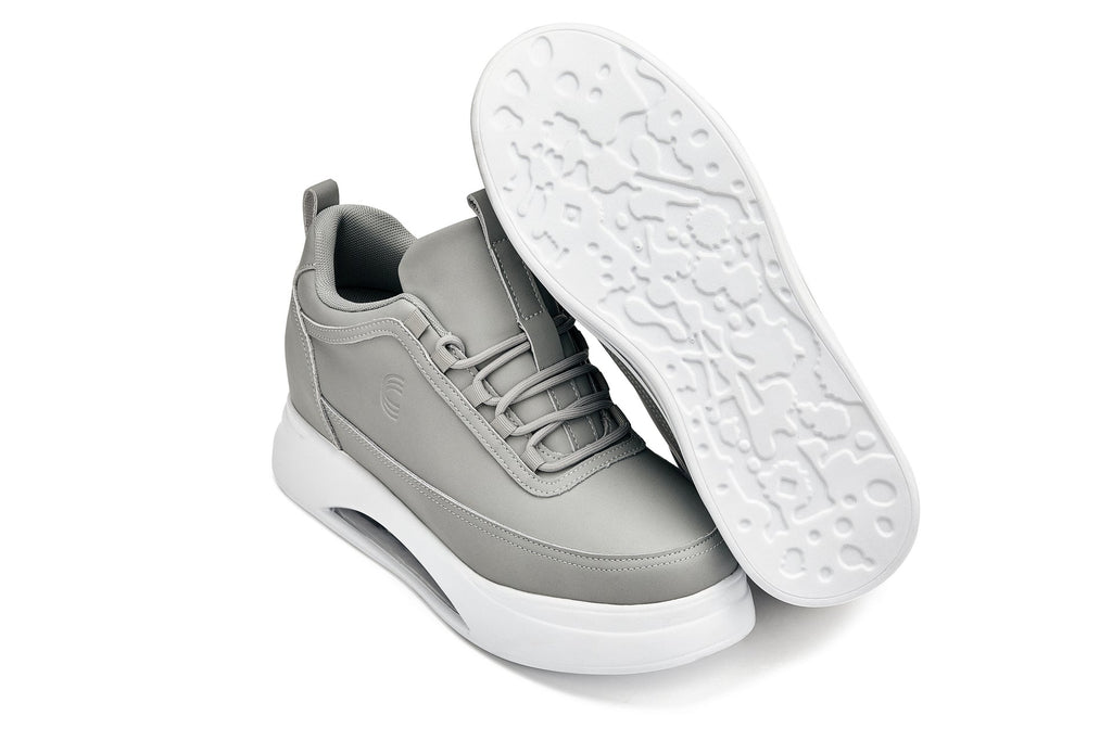 CALTO - S4927 - 3.2 Inches Taller (Dove Grey/White Sole) - Chunky Elevated Platform Sneakers - WonderingCloth