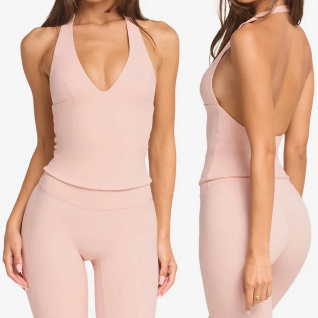 Woman Top Gym Impact Halter Top - WonderingCloth