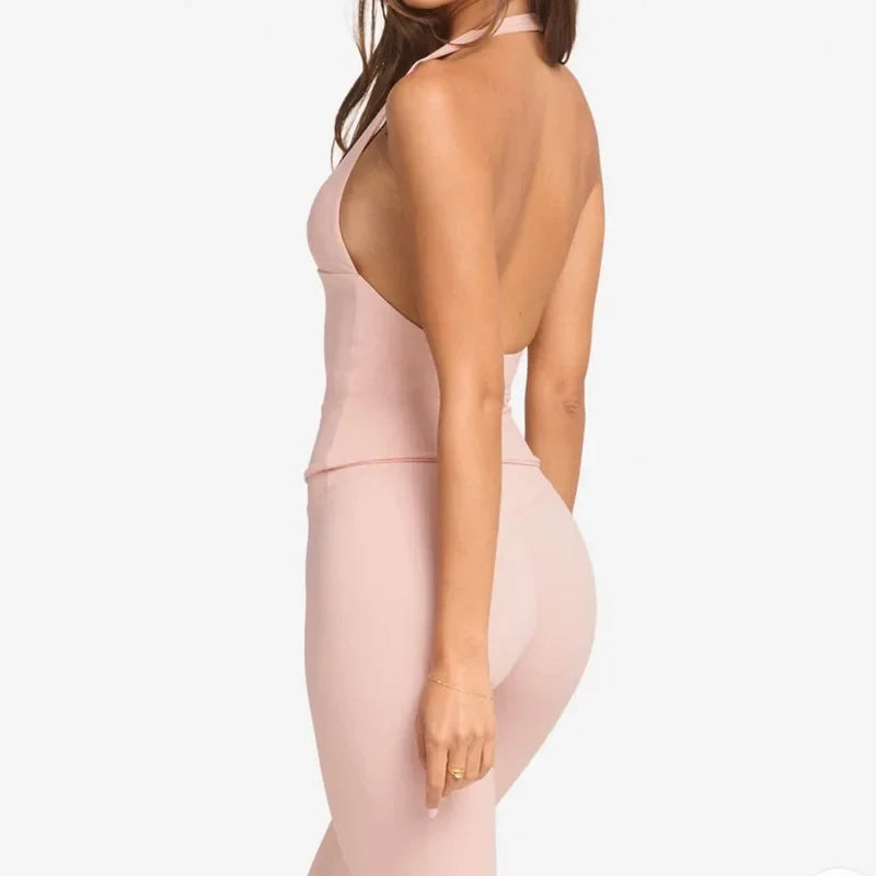 Woman Top Gym Impact Halter Top - WonderingCloth