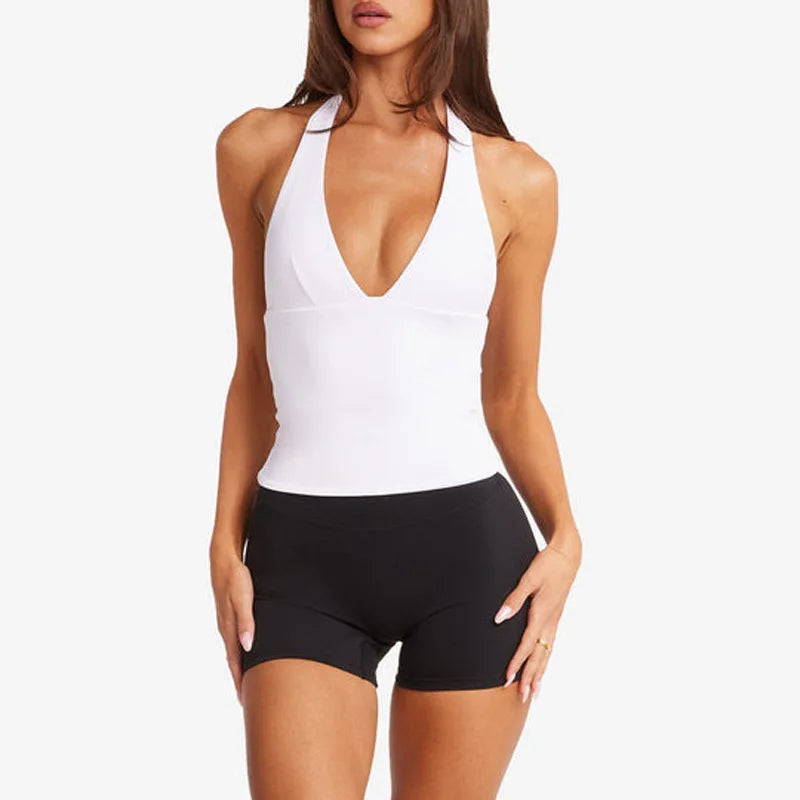 Woman Top Gym Impact Halter Top - WonderingCloth
