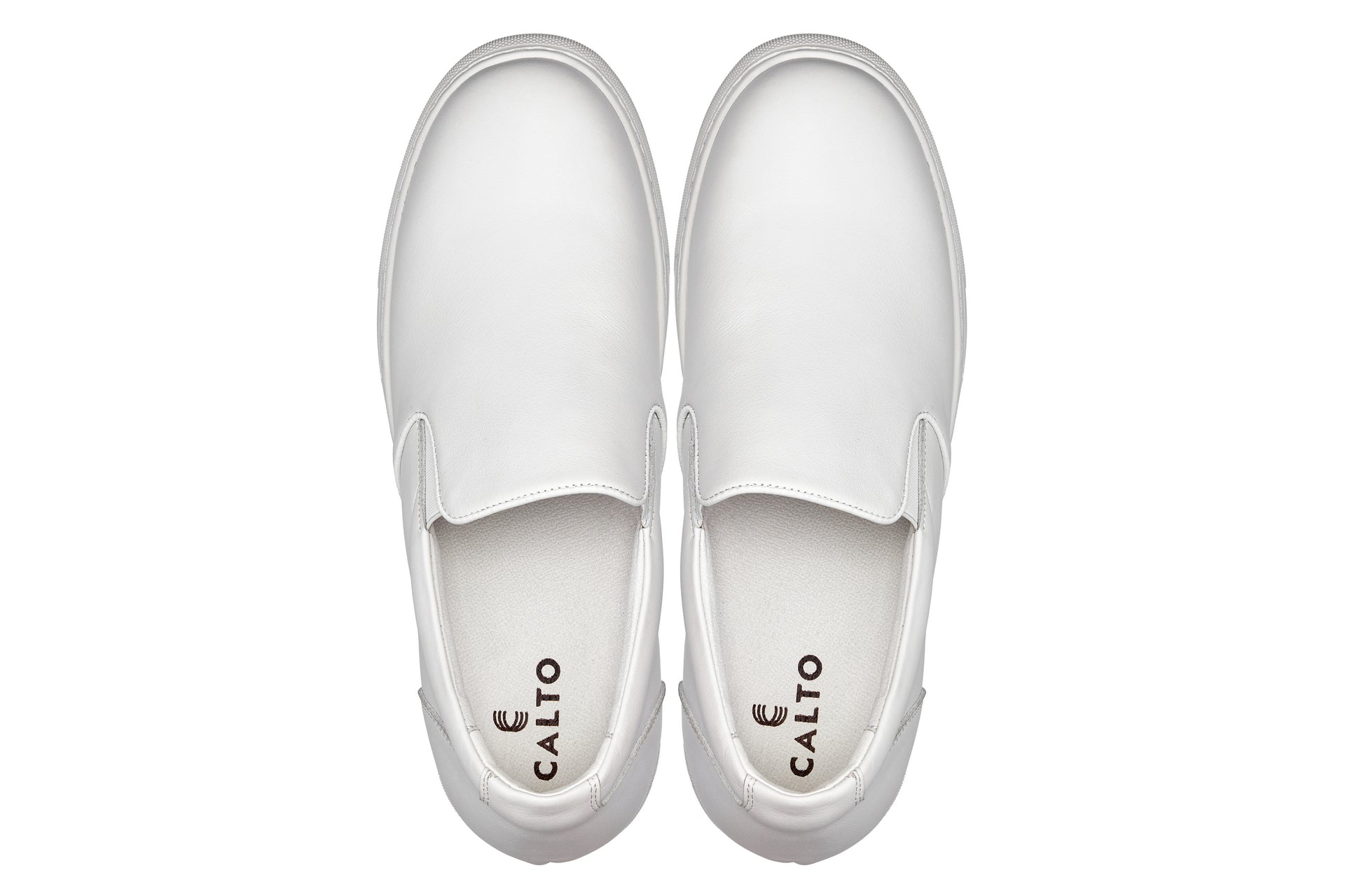 CALTO - T1022 - 2.6 Inches Taller (White) - Lightweight Nappa Leather Loafer - WonderingCloth