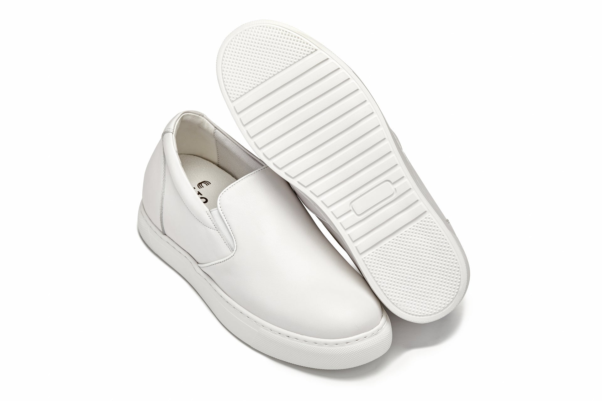 CALTO - T1022 - 2.6 Inches Taller (White) - Lightweight Nappa Leather Loafer - WonderingCloth