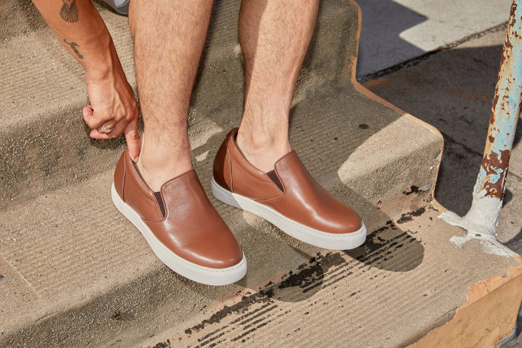 CALTO - T1023 - 2.6 Inches Taller (Coffee Brown) - Lightweight Nappa Leather Loafer - WonderingCloth