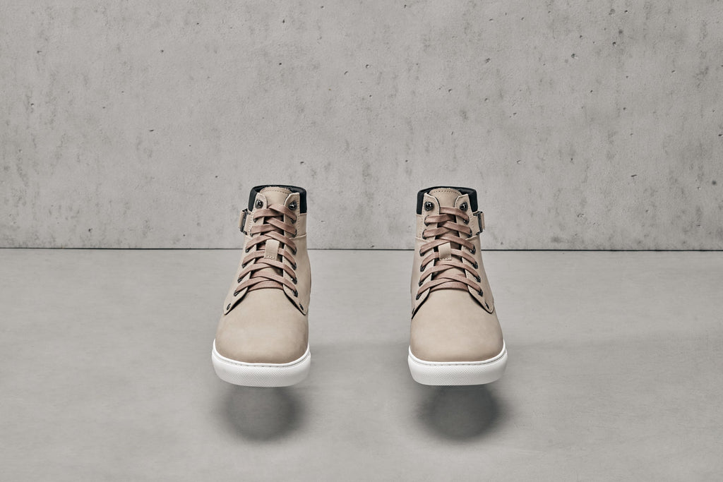 CALTO - T53122 - 2.6 Inches Taller (Taupe) - High top sneak-boot - WonderingCloth