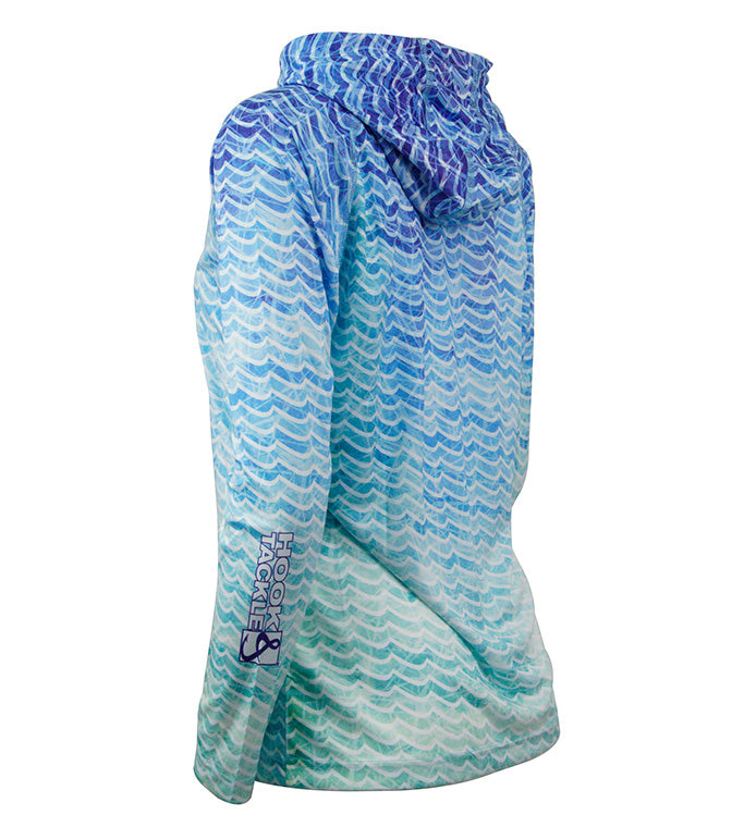 Women's Waves L/S UV Fishing Hoodie - WonderingCloth