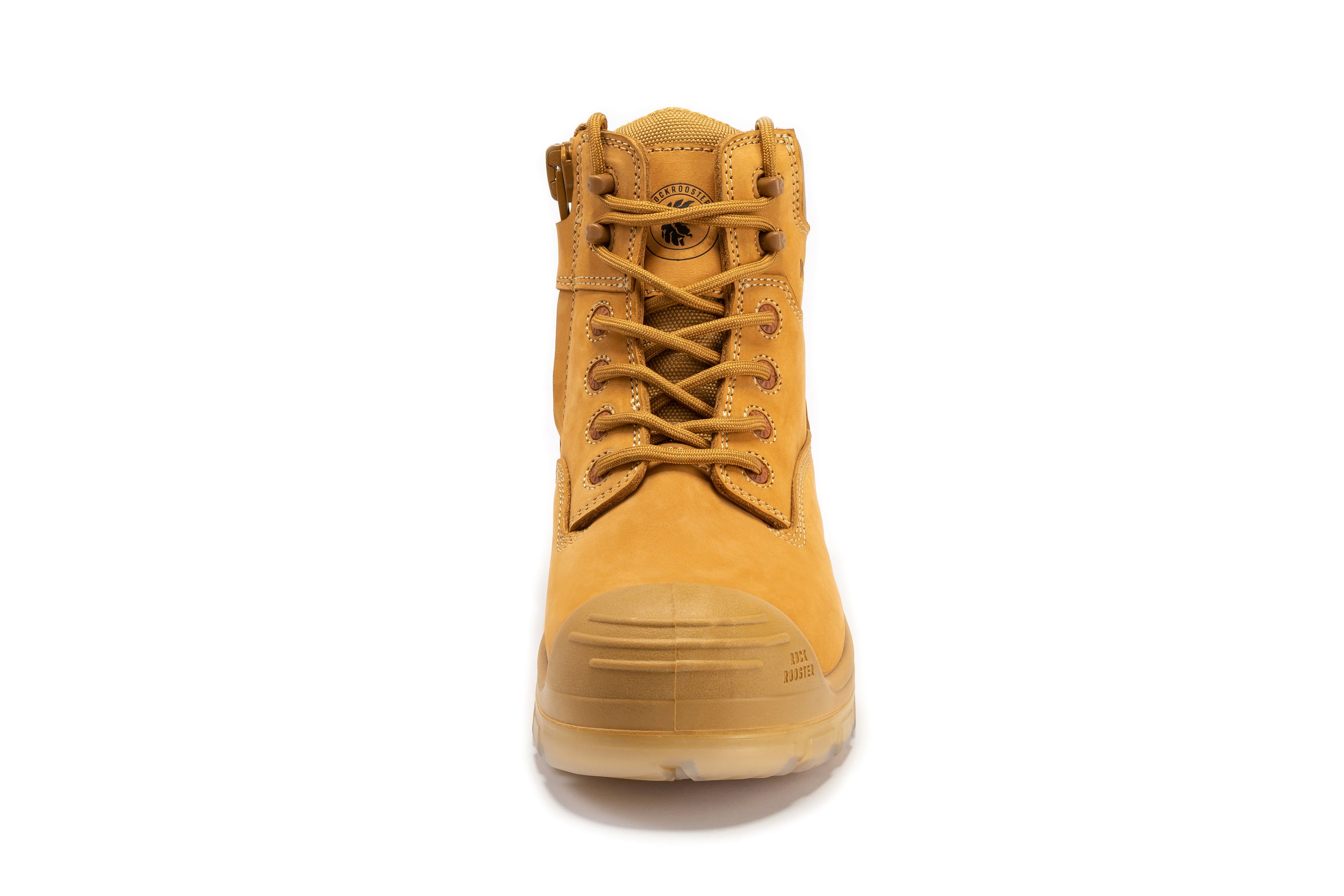 rockrooster Woodland Wheat 6 inch Composite Toe Zip-sided Leather Work Boots AK659 - WonderingCloth