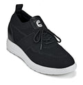 CALTO - X1340 - 2.8 Inches Taller (Black) - Lace Up Casual Walker - Lightweight - WonderingCloth