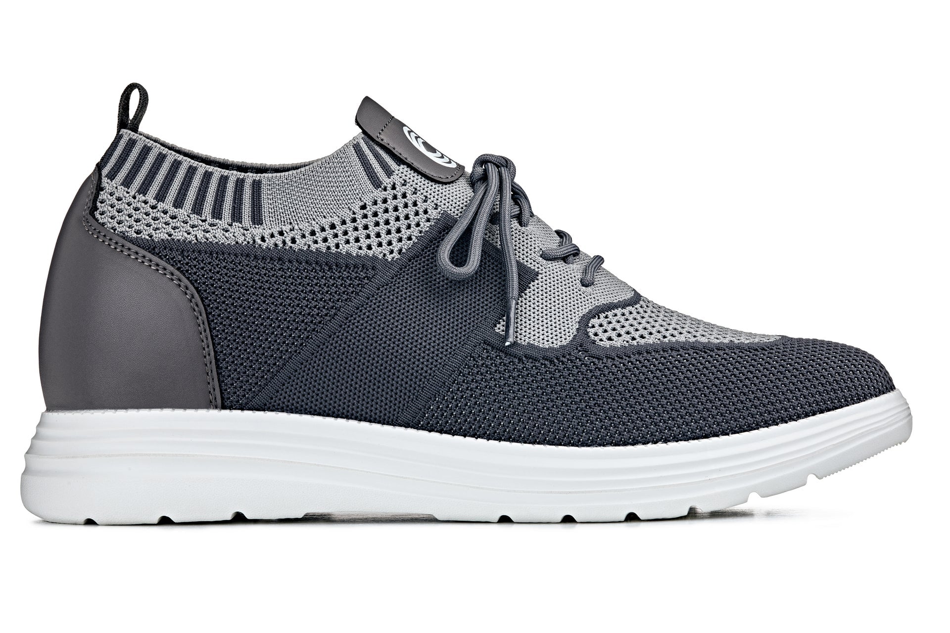 CALTO - X1341 - 2.8 Inches Taller (Iron Gray/Glacier Gray) - Lace Up Casual Walker - Lightweight - WonderingCloth