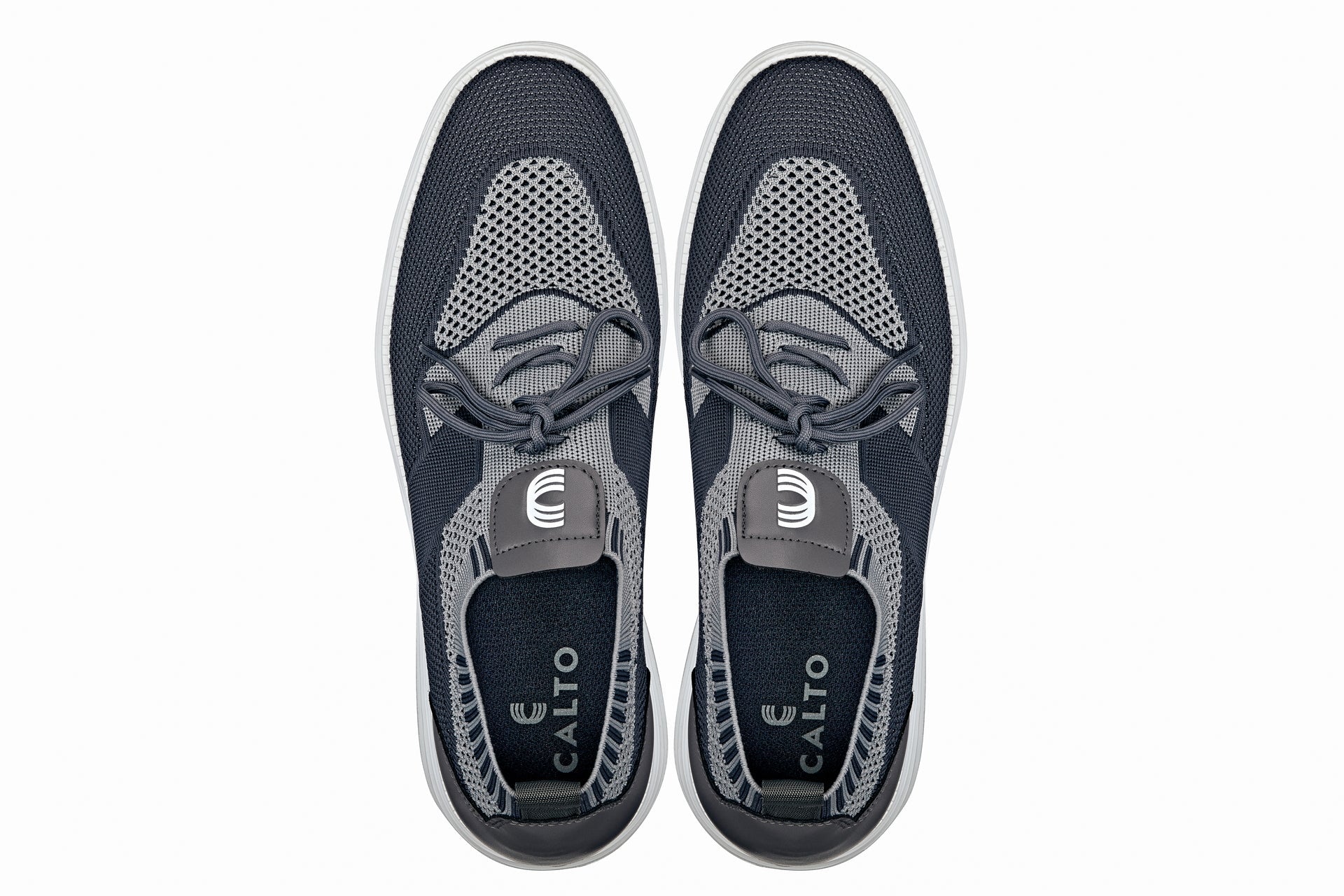 CALTO - X1341 - 2.8 Inches Taller (Iron Gray/Glacier Gray) - Lace Up Casual Walker - Lightweight - WonderingCloth