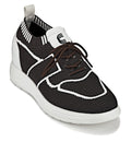 CALTO - X1342 - 2.8 Inches Taller (Mocha Brown/White) - Lace Up Casual Walker - Lightweight - WonderingCloth