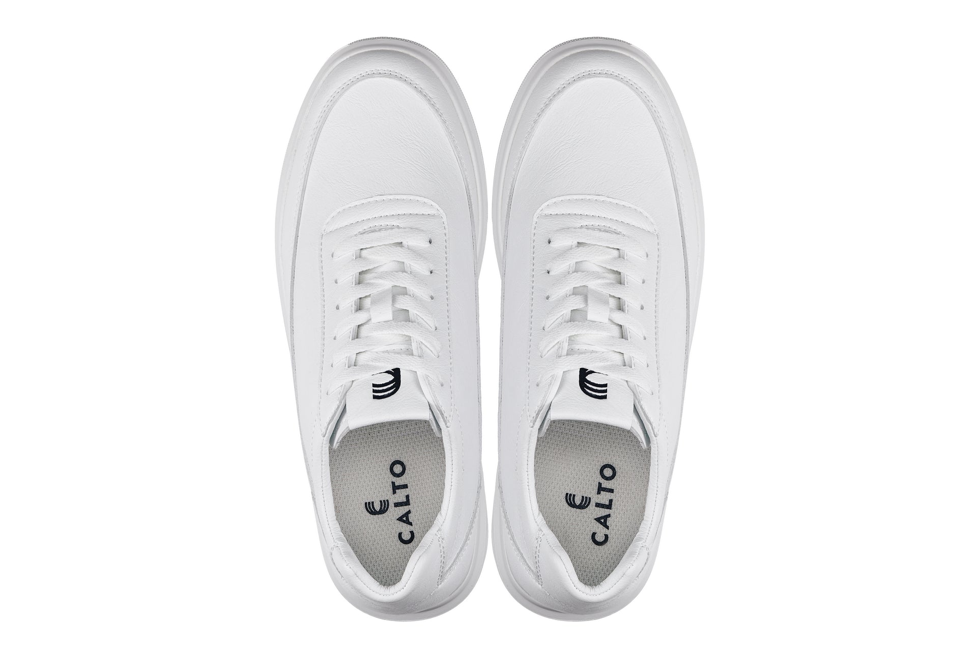 CALTO - X1647 - 2.8 Inches Taller (White) - Lightweight Sneakers - WonderingCloth