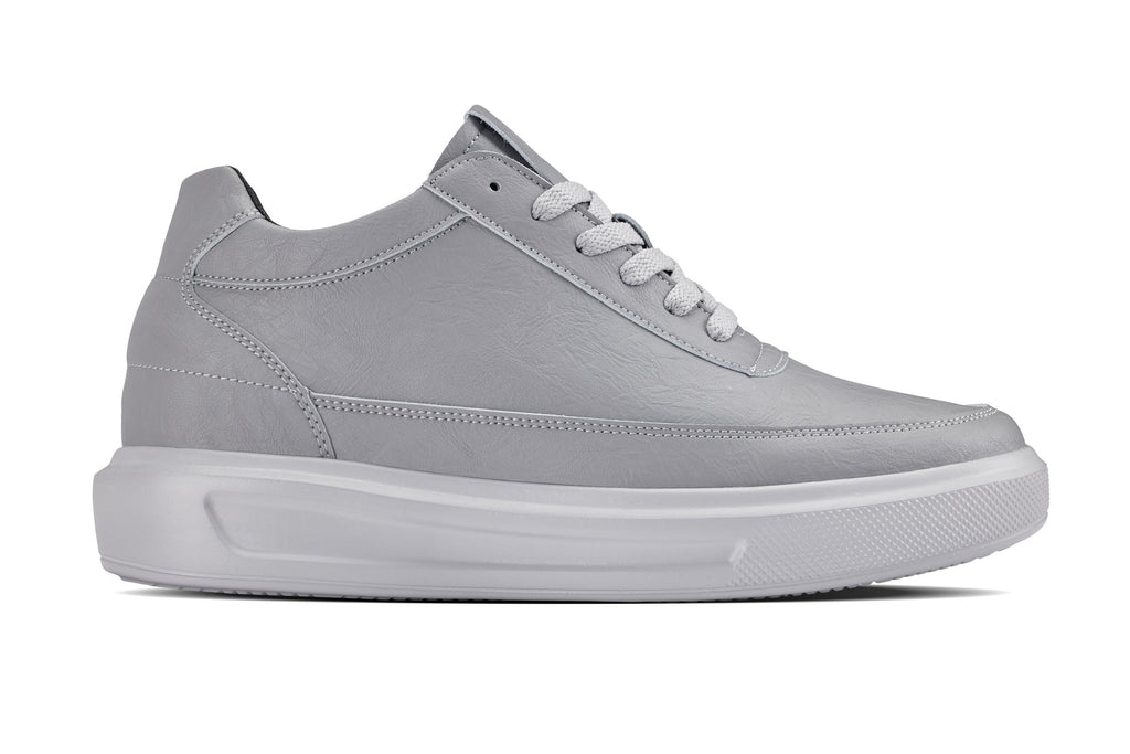 CALTO - X1648 - 2.8 Inches Taller (Pewter Grey) - Lightweight Sneakers - WonderingCloth
